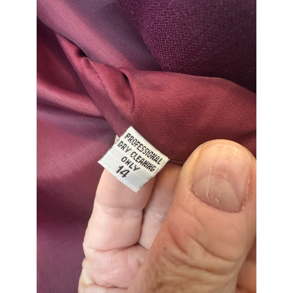 Austin Reed London Vintage Double Breasted Blazer Plum Burgundy Womens 14 - Picture 8 of 9